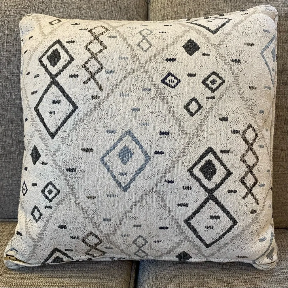 Throw Pillows Neutral Set Two Geometric Modern Tribal Woven Design